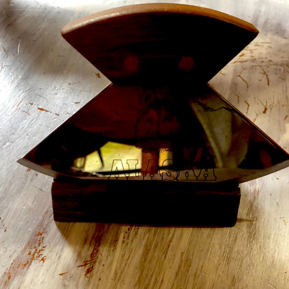 Alaska wood handled H steeled food chopper with Stan